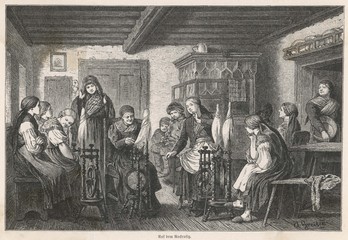 Fototapeta na wymiar Spinning Austria. Date: 1886