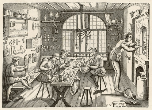 Goldsmith's Workshop 16th century. Date: 1576