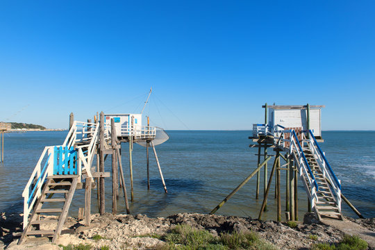 Fisherman huts at the coast
