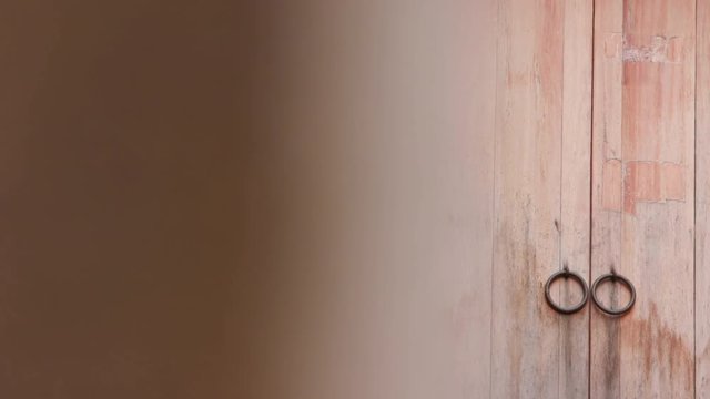 An door of an old house in Bopiliao, a historical street in Taipei's old Wanhua District, Taiwan.