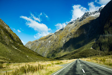 Naklejka premium Southern Alps, New Zealand. Towards Mount Cook
