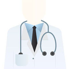 Medical background with close up of doctor with stethoscope. Vector illustration