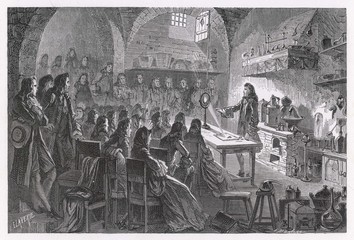 17th century Science Lecture. Date: 17th century