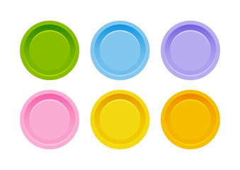 Set of color buttons isolated on white