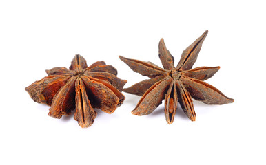 Chinese herbal medicine, Whole Star Anise isolated on white background