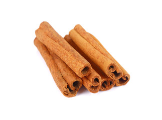 Fragrant cinnamon sticks isolated on white background, Brown dry cinnamon sticks isolated
