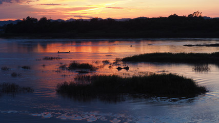 sunset at river