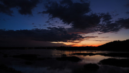 Fototapeta na wymiar sunset at river