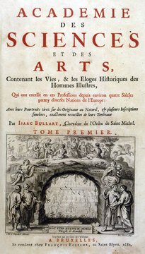 Frontispiece - Science and Art - 17th century. Date: 1682