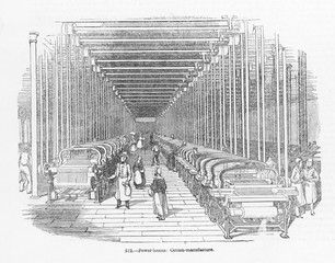 Cotton Mill Interior. Date: circa 1830 © Archivist