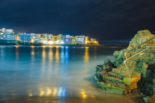 Playa Jardin.Puerto de la Cruz, Spain.night photography