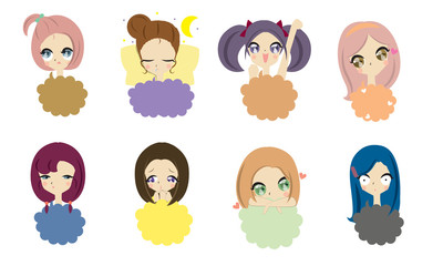 Cute girls with bubble talk