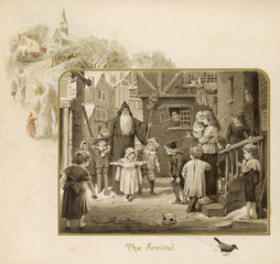 Father Christmas with children. Date: circa 1897