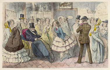 Naklejka premium Bloomers - Leech. Date: 1854