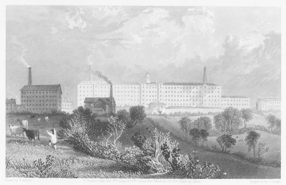 Cotton Mill In Preston  1835. Date: 1835