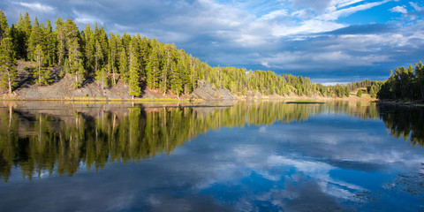 Water reflection at Yellowstone National Park