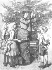 Decking the Tree. Date: 1886