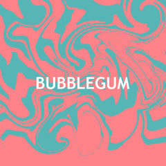Vector marbling background in pink and blue colors of bubblegum.