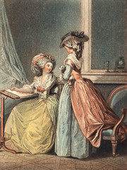 Aristocratic Ladies  - circa 1770.. Date: circa 1770
