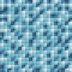 Pixel abstract blue mosaic background.
