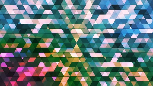 Broadcast Twinkling Polygon Hi-Tech Triangles, Multi Color, Abstract, Loopable, 4K