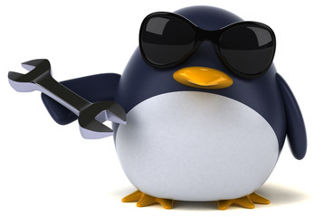 Fun penguin - 3D Illustration © Julien Tromeur