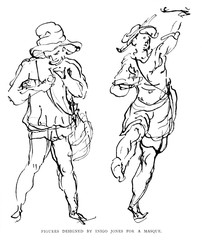 Masque - I.Jones' Costumes. Date: early 17th century