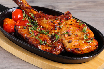 Tomahawk steak with vegetable