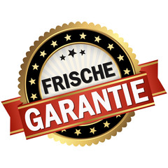 button with red banner Frischegarantie