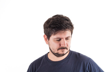 Obraz premium Caucasian man looks down