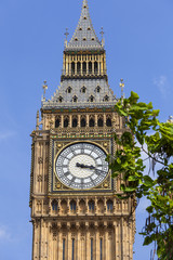 Fototapeta na wymiar Big Ben, Clock tower of the Palace of Westminster, London, England