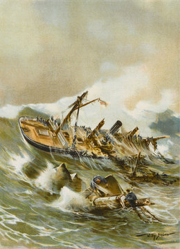 Wreck of 'Iltis' 1896. Date: 24 July 1896