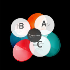 Glass circles on black