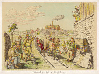Horse-Drawn German Rail. Date: beginning 19th century