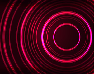 Neon circles abstract background