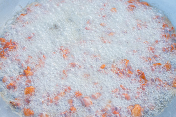 Chicken Deep Frying in hot oil pan