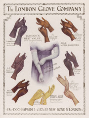 Advertisement for the London Glove Company. Date: 1912