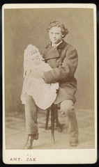 Father - Baby - Prague 1870. Date: circa 1870