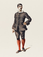 Commedia Dell'arte - Pasquariello. Date: 1685