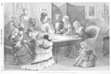 People gambling at home in New York  USA. Date: 1871