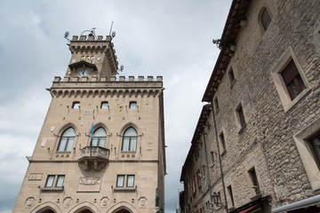 Fototapeta na wymiar Republic of San Marino. Historic squares and palaces