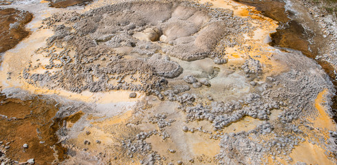 Natural Hot Spring limestone detail, Yellowstone National Park