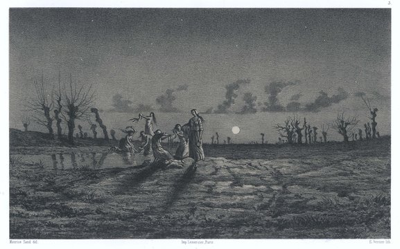 Lavandieres De La Nuit. Date: 1858