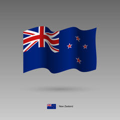 New Zealand flag. Official colors and proportion correctly. High detailed vector illustration. 3d and isometry. EPS10