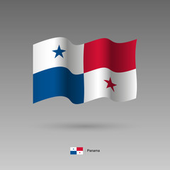 Panama flag. Official colors and proportion correctly. High detailed vector illustration. 3d and isometry. EPS10