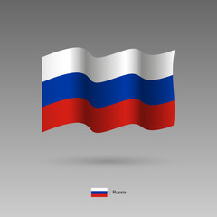 Russia flag. Official colors and proportion correctly. High detailed vector illustration. 3d and isometry. EPS10