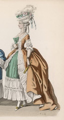 Fototapeta na wymiar Frenchwoman 1780. Date: 1780