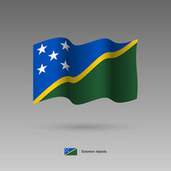 Solomon Islands flag. Official colors and proportion correctly. High detailed vector illustration. 3d and isometry. EPS10