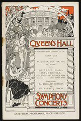 Queen's Hall concert programme cover  Strauss and Wood. Date: 1905