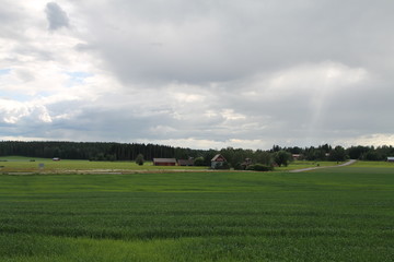 Fototapeta na wymiar Weites Land in Finnland